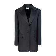 Sort Oversize Blazer med Lommer