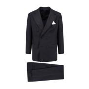 Peak Lapel Double-Breasted Wool Smoking