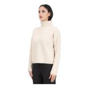 Beige Højhalset Sweater