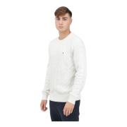 Retro-inspireret hvid sweater