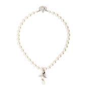 Perle Drop Choker Halskæde Platin Multi