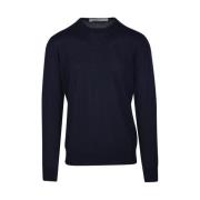 Regular strikket sweater med rund hals