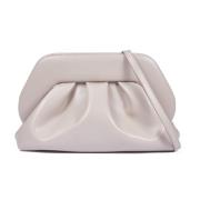 Beige Clutch med Aftagelig Skulderrem