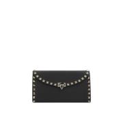 Sort Studded Chain Wallet Taske