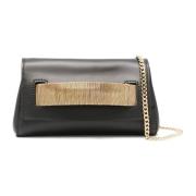 Sort Nappa Læder Clutch Taske