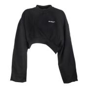 Sort Croppet Sweatshirt - Oversize Pasform