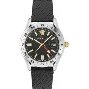 Kvartsur GRECA TIME GMT, VE7C00123, Rustfrit stål, Sort