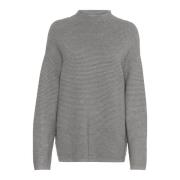 Boxy Pullover Strik Medium Grey Melange