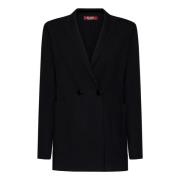 Sort Dobbelt-Breasted Blazer Tøj