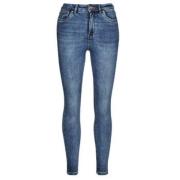 Slim Jeans High Waist Ankel Blå