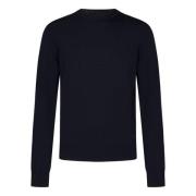 Blå Crewneck Uld Sweater