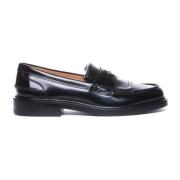 Sort Læder Loafers Elegante Slip-On Sko