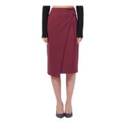 Bordeaux Wrap Nederdel Crepe Stretch