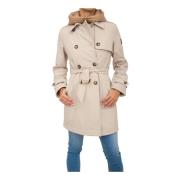 Beige Parka Trench Coat