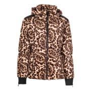 Leopard Print Hooded Down Jacket