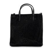 Sort Shopper Taske med Juvel Strass