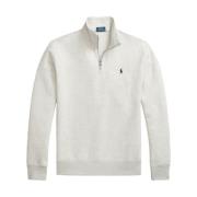 DOUBLE-KNIT QUARTER-ZIP PULLOVER Grey