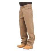 Baggy Check-5 Brun Jeans