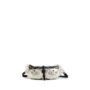 Gennemsigtig Sort Satchel Faux Fur Trim