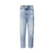 Højtaljet Straight Leg Blå Jeans