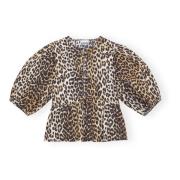 Leopard Print Peplum Bluse