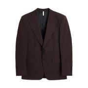 Let Uld Enkelt-Breasted Blazer (Brun)