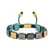 Men`s Ceramic Flatbead Bracelet in Black, Green, Turquoise, and Gold