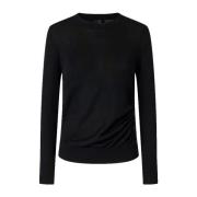 Knaplukket Crew Neck Uld Sweater