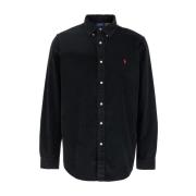 Sort Corduroi Button Down Skjorter