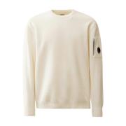 Hvid Bomuld Chenille Crewneck Sweater