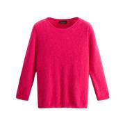 Angora Pullover 3/4 Ærme Fuchsia