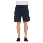 Blå Bomuld Bermuda Shorts