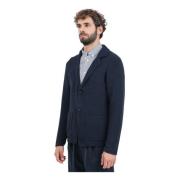 Blå Cardigan Strik Blazer Hybrid