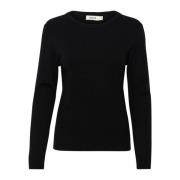 Sort Basic Pullover Strik