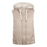 Beige Polstret Vest Frakke