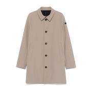 Beige Wind-Resistant Coat med Velvet Lining