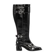 Elegant Buckle High Boots