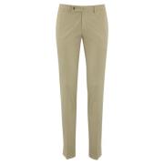 Beige Bomuld Twill Bukser Slim Fit