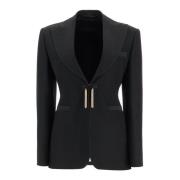 Uld Smoking Blazer med Juvel Tassels