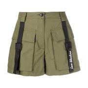 Afslappet Grøn Bomuld Nylon Shorts