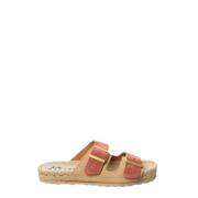 Suede Sandaler Terracotta Champagne Beige