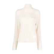 Casual Beige Bomuld Uld Sweater