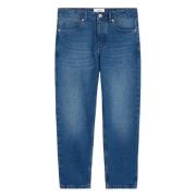 Blå Straight Jeans Casual Stil