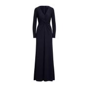 Navy Fitted Maxi Kjole