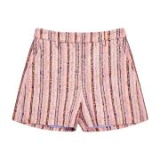 Elegant Stribede Shorts Peach