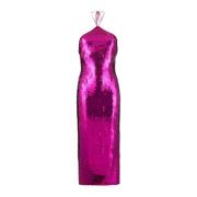 Pink Paillet Halter Kjole