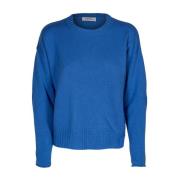 Dame Crewneck Sweater. Langærmet, Uld-Kashmir Blanding