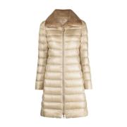 Beige Puffer & Down Vatteret Frakke