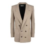 Uld Gabardine Dobbelt-Breasted Blazer