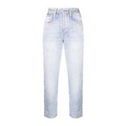 Blå Straight Jeans Casual Stil